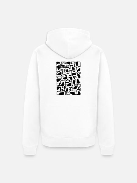 Katzen Labyrinth - Unisex Premium Bio Zip Hoodie - Weiß