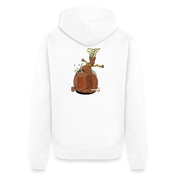 CUMULUS - Unisex Premium Bio Zip Hoodie - Weiß - Hinten - Thijin (182cm)