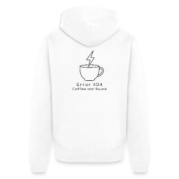 Error 404: Coffee not found - Unisex Premium Bio Zip Hoodie - Weiß - Hinten - Thijin (182cm)