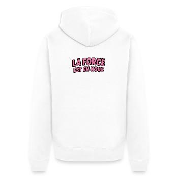 La Force est en Nous - Veste à capuche bio Premium Unisexe - blanc - Dos - Thijin (182cm)