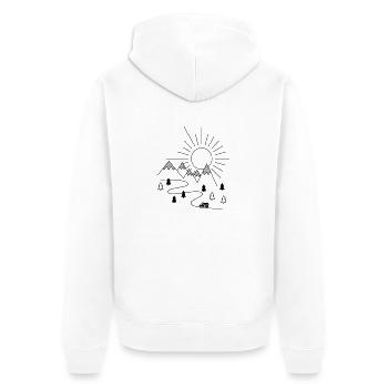 Wohnmobil - Unisex Premium Bio Zip Hoodie - Weiß - Hinten - Thijin (182cm)