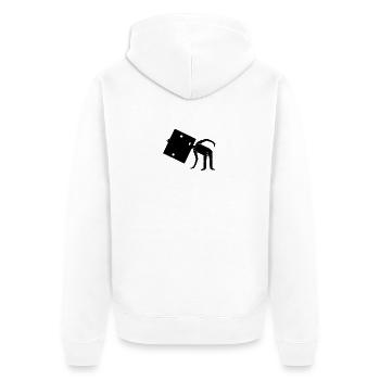 klotzkopf - Unisex Premium Bio Zip Hoodie - Weiß - Hinten - Thijin (182cm)
