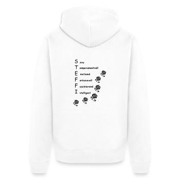 steffi2 - Unisex Premium Bio Zip Hoodie - Weiß - Hinten - Thijin (182cm)