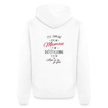 maman et Diététicienne - Veste à capuche bio Premium Unisexe - blanc - Dos - Thijin (182cm)