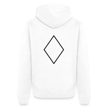 Mathematik Symbol - Raute - Unisex Premium Bio Zip Hoodie - Weiß - Hinten - Thijin (182cm)