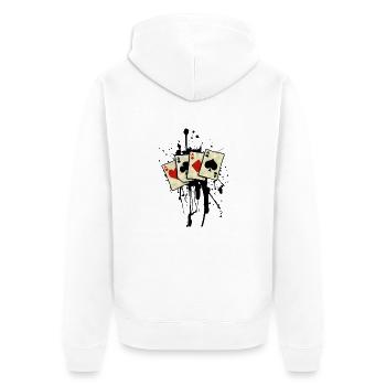 poker cards design - Unisex Premium Bio Zip Hoodie - Weiß - Hinten - Thijin (182cm)