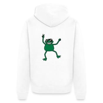 cool_frog - Veste à capuche bio Premium Unisexe - blanc - Dos - Thijin (182cm)