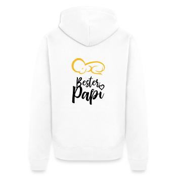 Bester Papi Vatertag Geschenk - Unisex Premium Bio Zip Hoodie - Weiß - Hinten - Thijin (182cm)