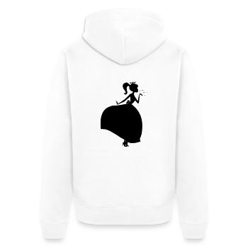 Beautiful Princess Silhouette - Unisex Premium Bio Zip Hoodie - Weiß - Hinten - Thijin (182cm)