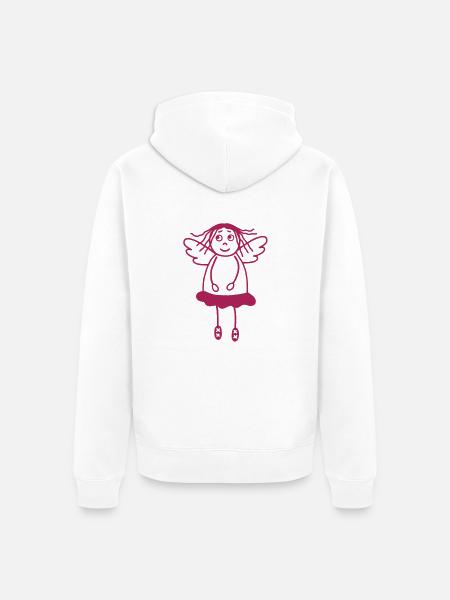 Schutzengel Mädchen - Unisex Premium Bio Zip Hoodie - Weiß