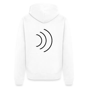 Ondes sonores Enceinte émetteur sonar - Veste à capuche bio Premium Unisexe - blanc - Dos - Thijin (182cm)