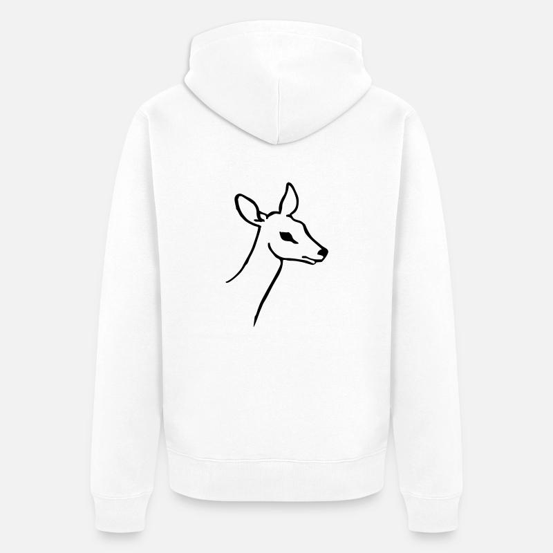 Biche - Veste à capuche bio Premium Unisexe - blanc