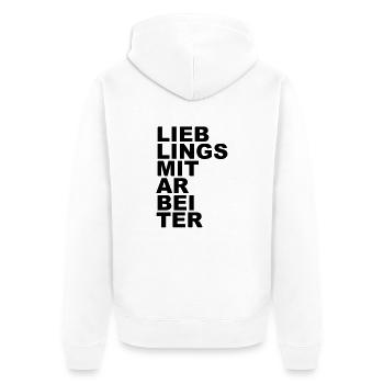 Lieblings Mitarbeiter - Unisex Premium Bio Zip Hoodie - Weiß - Hinten - Thijin (182cm)