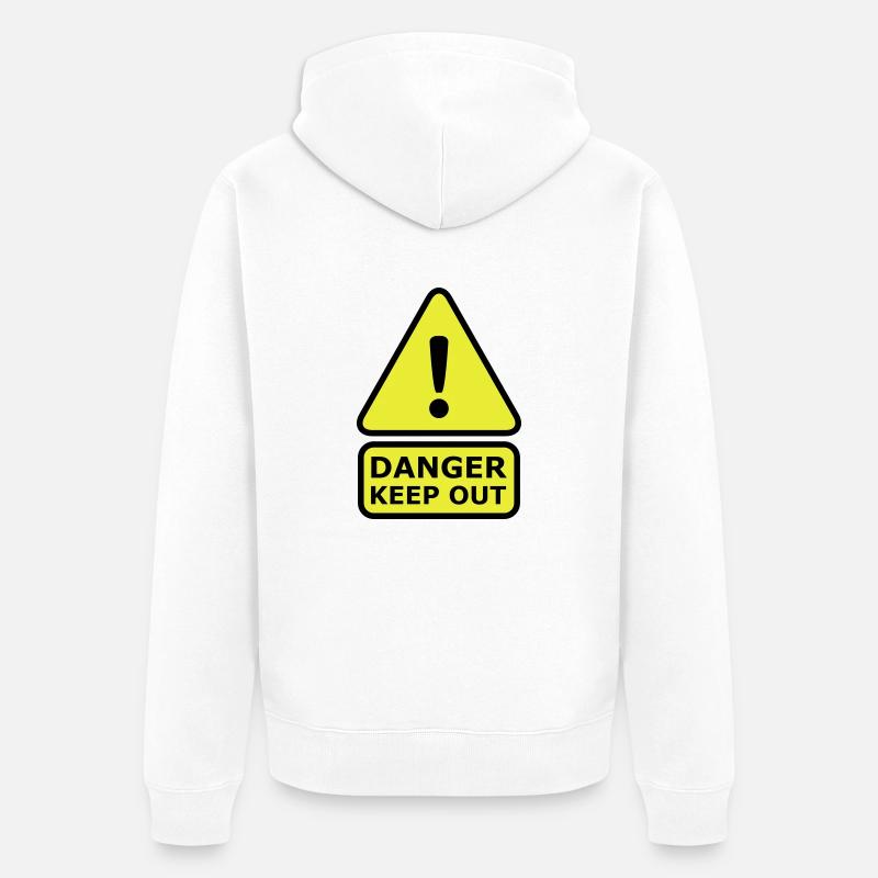 Danger Keep Out - Veste à capuche bio Premium Unisexe - blanc