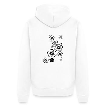 Blumen - Unisex Premium Bio Zip Hoodie - Weiß - Hinten - Thijin (182cm)