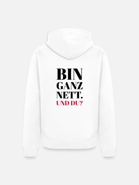 Nett - Unisex Premium Bio Zip Hoodie - Weiß