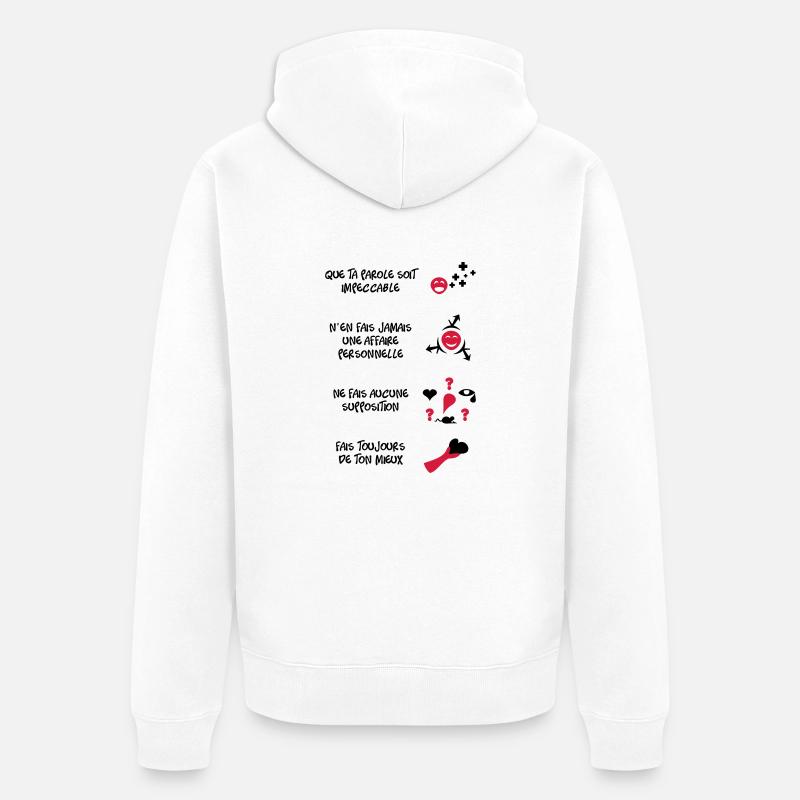 4 toltèques - Veste à capuche bio Premium Unisexe - blanc