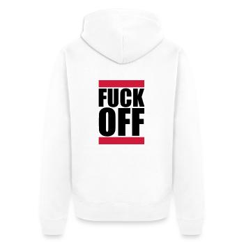 Fuck Off Logo - Veste à capuche bio Premium Unisexe - blanc - Dos - Thijin (182cm)