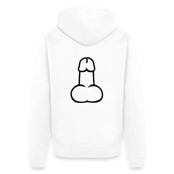 Penis - Unisex Premium Bio Zip Hoodie - Weiß - Hinten - Thijin (182cm)