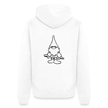funny dwarf - Unisex Premium Organic Zip Hoodie - white - Back - Thijin (182cm)