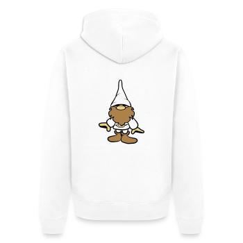 funny dwarf - Unisex Premium Organic Zip Hoodie - white - Back - Thijin (182cm)