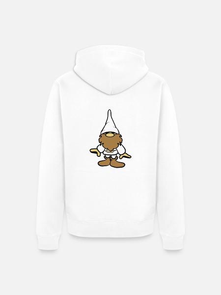 funny dwarf - Unisex Premium Organic Zip Hoodie - white