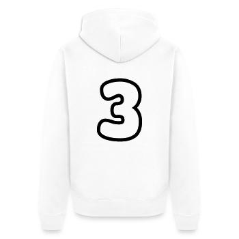 3 - Unisex Premium Bio Zip Hoodie - Weiß - Hinten - Thijin (182cm)