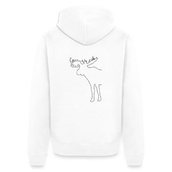 Elch - Moose - Unisex Premium Bio Zip Hoodie - Weiß - Hinten - Thijin (182cm)