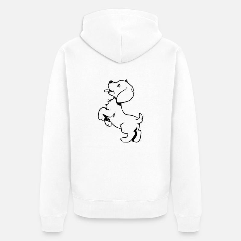 Bébé chien doux - Veste à capuche bio Premium Unisexe - blanc