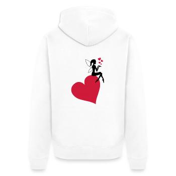 fee_herz_liebe - Unisex Premium Bio Zip Hoodie - Weiß - Hinten - Thijin (182cm)