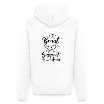 braut support team kurze - Unisex Premium Bio Zip Hoodie - Weiß - Hinten - Thijin (182cm)