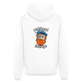 Malthead Sverige - Unisex Premium Organic Zip Hoodie - white - Back - Thijin (182cm)