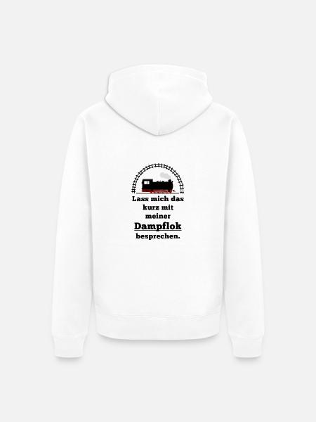 Eisenbahn Spruch Dampflok Partner - Unisex Premium Bio Zip Hoodie - Weiß
