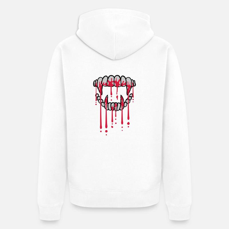Gouttes de sang vampire - Veste à capuche bio Premium Unisexe - blanc