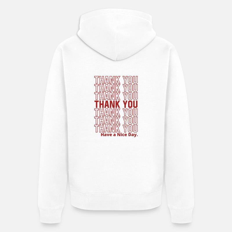 Merci bonne journée - Veste à capuche bio Premium Unisexe - blanc
