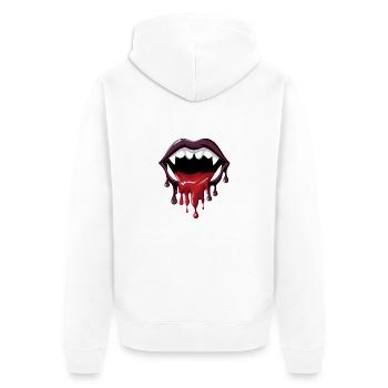 Dripping Vampire lips - Unisex Premium Organic Zip Hoodie - white - Back - Thijin (182cm)