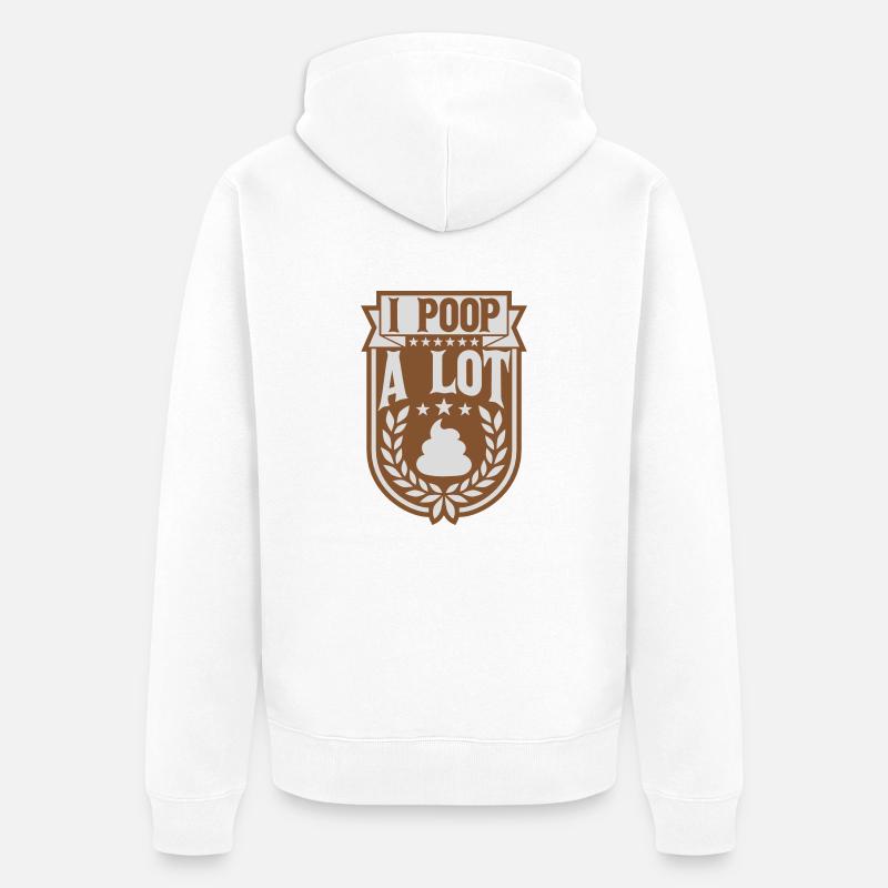 Je fais beaucoup caca - Veste à capuche bio Premium Unisexe - blanc