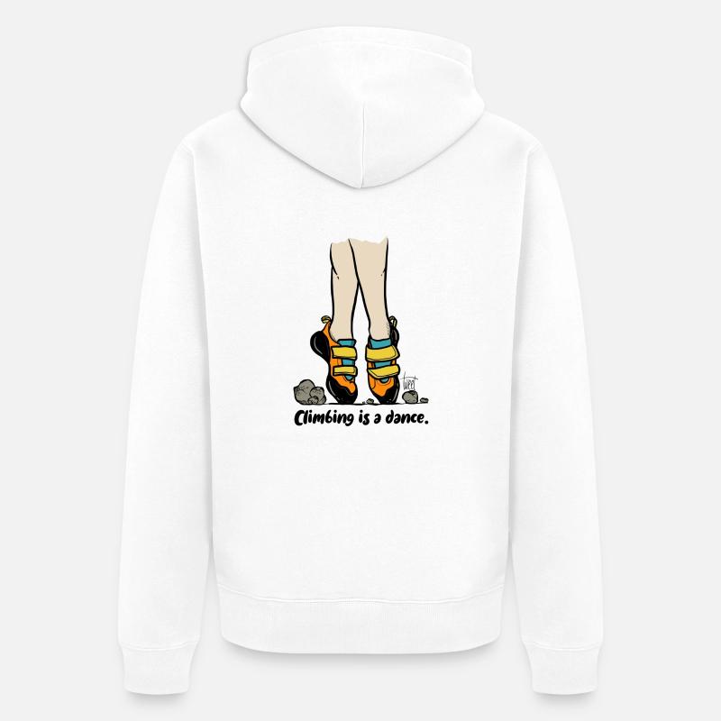 Climbing is a dance - colored - Unisex Premium Bio Zip Hoodie - Weiß