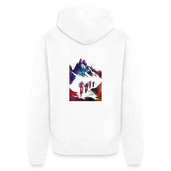 Cycling #cycling #sport #bike - Unisex Premium Organic Zip Hoodie - white - Back - Thijin (182cm)