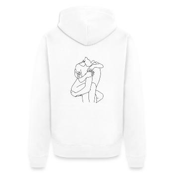 paar 2 - Unisex Premium Bio Zip Hoodie - Weiß - Hinten - Thijin (182cm)