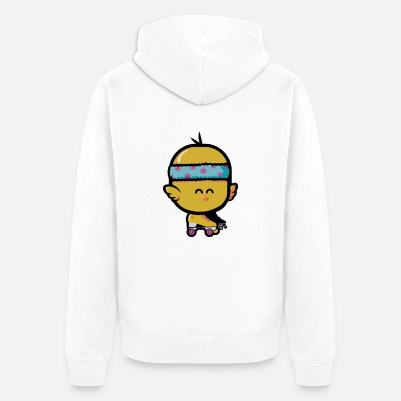 Roller Disco Poussin - Veste à capuche bio Premium Unisexe - blanc
