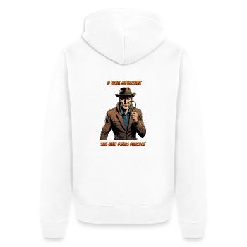 A true detective - Unisex Premium Organic Zip Hoodie - white - Back - Thijin (182cm)