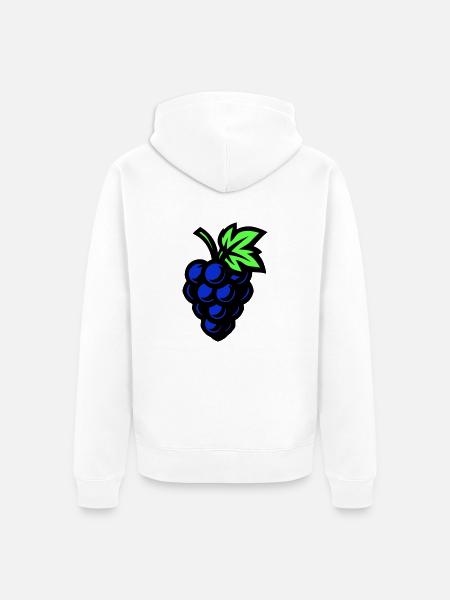 Grapes Symbol Grapes - Unisex Premium Organic Zip Hoodie - white