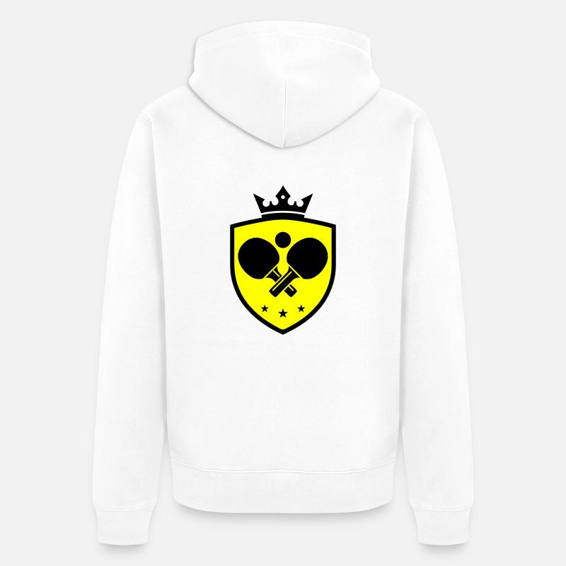 Armoiries du tennis de table - Veste à capuche bio Premium Unisexe - blanc