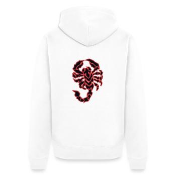skorpion - Unisex Premium Organic Zip Hoodie - white - Back - Thijin (182cm)