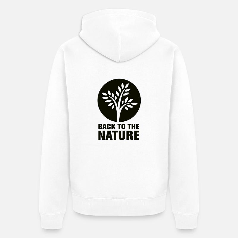 back2nature - Veste à capuche bio Premium Unisexe - blanc