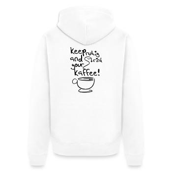 Kaffee Büro Humor Fun lustig Spruch - Unisex Premium Bio Zip Hoodie - Weiß - Hinten - Thijin (182cm)