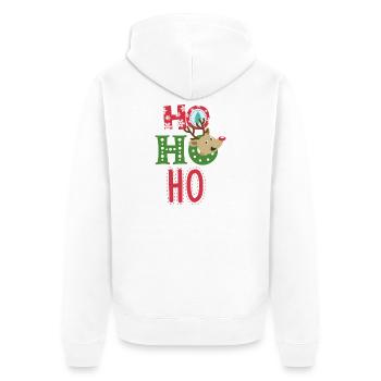 HOHOHO dear - Unisex Premium Organic Zip Hoodie - white - Back - Thijin (182cm)