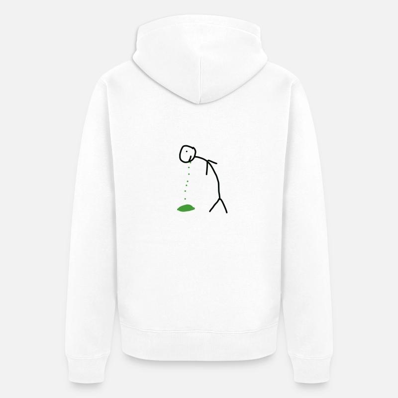 Chiffre de bâton - Veste à capuche bio Premium Unisexe - blanc