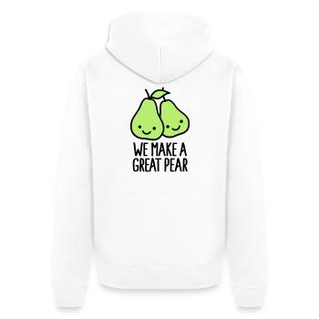 We make a great pear - Unisex Premium Bio Zip Hoodie - Weiß - Hinten - Thijin (182cm)